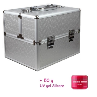 Kufrík strieborný MOZAIKA + 50g UV gel clear ZDARMA