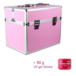Kufrík ružový LCD + 50g UV gel clear ZDARMA