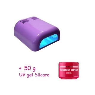 UV lampa 36W  Svetlo Fialová + 50g UV gel Silcare ZDARMA