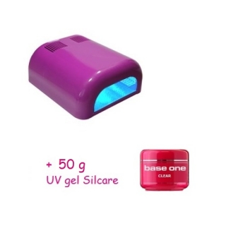 UV lampa 36W Fialová + 50g UV gel Silcare ZDARMA