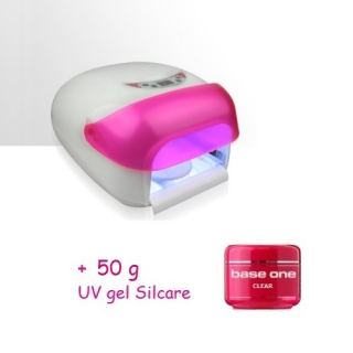 UV lampa 36W LCD Professional - ružová + 50g UV gel Silcare ZDARMA