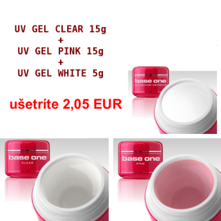1 x CLEAR 15g,  1 x PINK 15g, 1 x BIANCO ESTREMO
