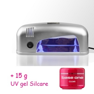 UV lampa 9W  Strieborná + 15g UV gel Silcare ZDARMA